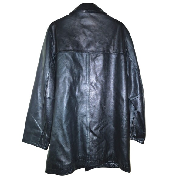 Vintage 90’s Y2K BANANA REPUBLIC Dark Brown Cool Leather Coat Mens Small - Picture 5 of 5